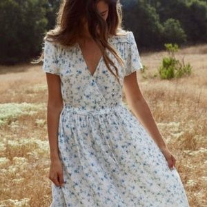 Christy Dawn | The Dawn Dress | White & Blue Floral | With Lining | Size S | EUC